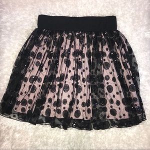 Adorable black mesh with sequin skirt